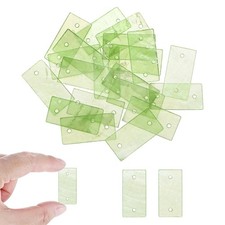 100Pcs Square Capiz Sea Shells, 15x30mm Shell Pieces for Wind Chimes Green 