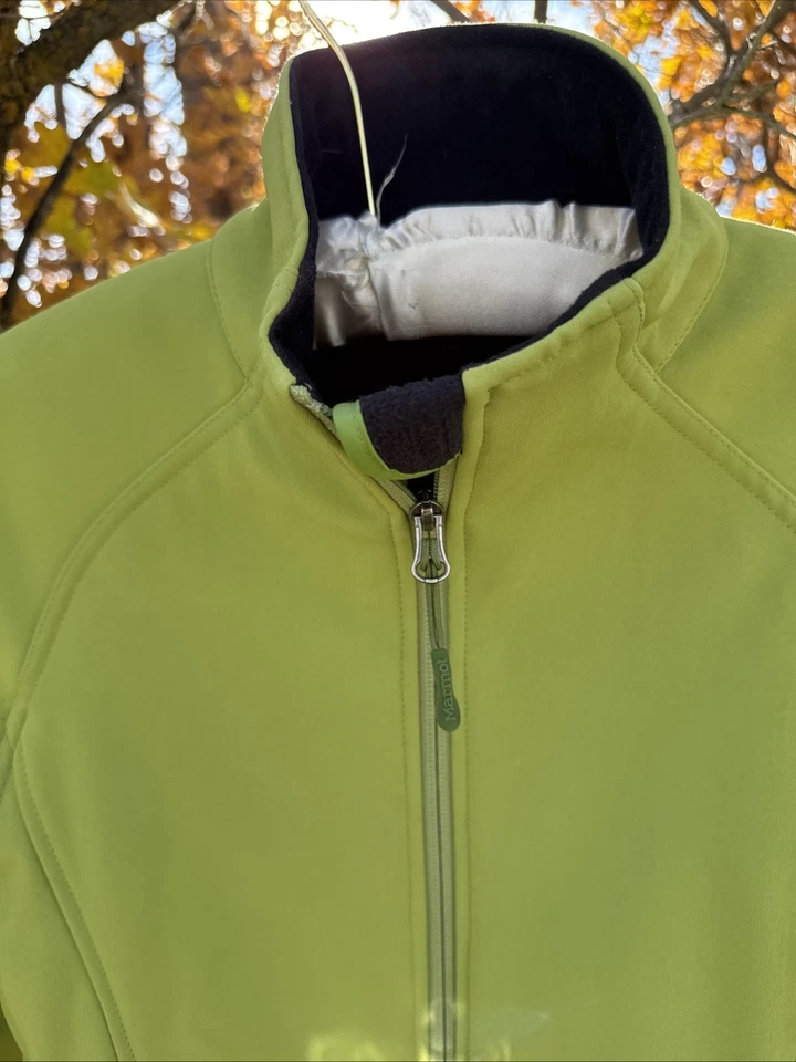 Marmot Green Soft-shell Full Zip Pockets Winder Breaker Jacket women size XS - Image 4 of 4
