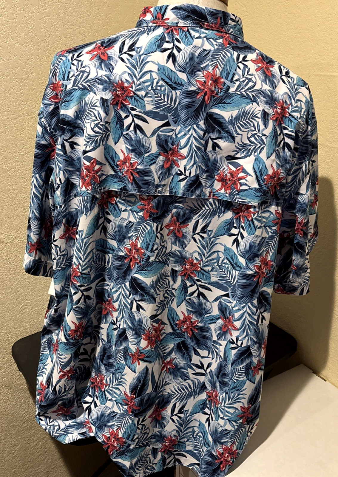 IZOD Saltwater Shirt Mens 3XLT Blue Floral Sun Shield UPF 45 Quick Dry Stretch image 6