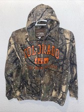 US Vintage Genuine Quality Goods Men  s Camo Weather Hoodie Size L.  D