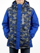 Swiss Tech Boys Blue Camo Winter Jacket With Double Zipper Youth Sz Sm 6-7