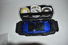 Sony PSP 2001 Madden Edition Blue Console W/ CASE W/ 4 GAMES  (PLB23)