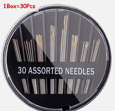 30 X Hand Sewing Needles ASSORTED SIZES EASY THREAD Big Eye Set UK 🇬🇧