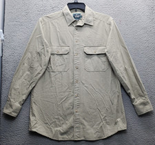 Woolrich Casual Shirt Men's M Brown 100 Cotton Long Sleeve Collared Button Up