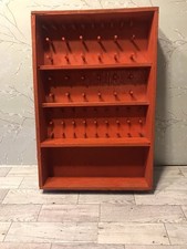 Vintage Handmade Wooden Hanging Sewing Spool Thread Holder