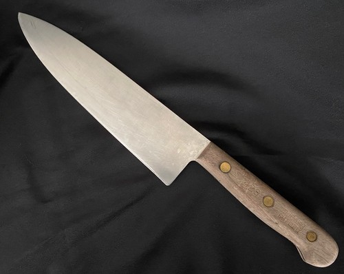 Vintage Chicago Cutlery 42S Chef Knife 8" Blade Wood Handle Full Tang 12.75"