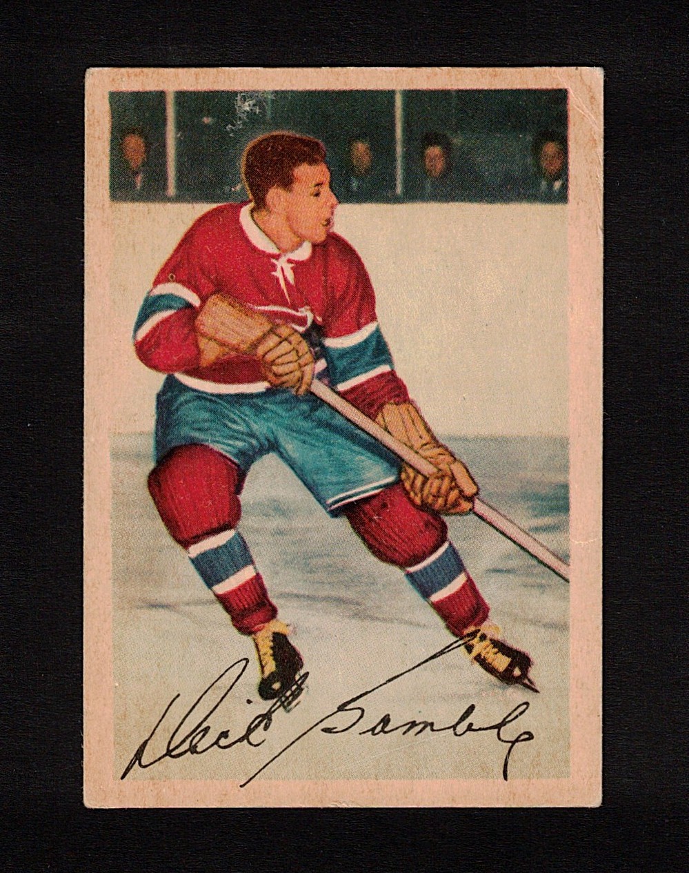 Dick Gamble #18 Hockey Cards 1953 Parkhurst trading card — raw and PSA graded price guide