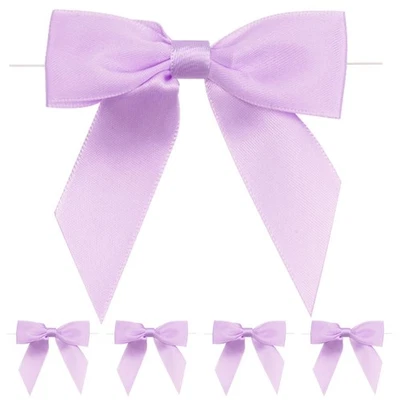 Lot de 50 petits nœuds violets autocollants: cadeaux prêts à l'emploi - Photo 1/4