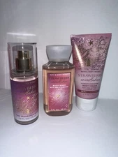 Bath & Body Works STRAWBERRY SNOWFLAKES 3pc Body Wash, Mist, Lotion