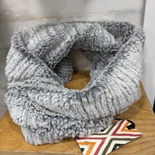 NEW Dylan Bluish Gray Faux Fur Infinity Scarf DBL Wrap OS 100% Polyester