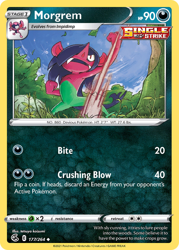 Morgrem 177/264 Uncommon Fusion Strike Pokemon Near Mint