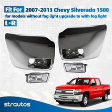 For 2007-2013 Chevy Silverado 1500 Bumper End Caps Set Chrome W Fog Light Lhrh