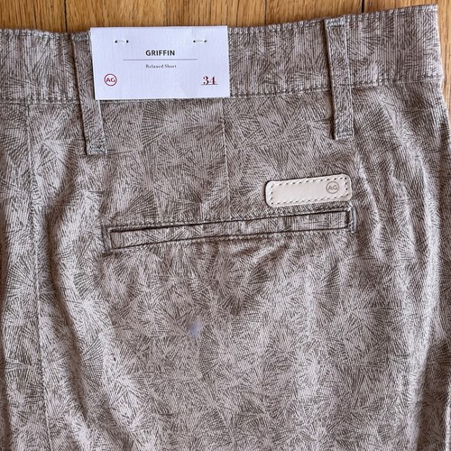 AG Adriano Goldschmied Griffin Relaxed Shorts Herren 34R hellbraun Pinseldruck Chino Golf - Bild 8 von 11
