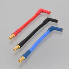 3pcs/set Motor ESC Bullets 5mm Male to 4mm Female Elbow Banana 10AWG 4" Cable