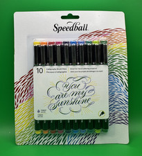 Speedball Calligraphy Lettering Brush Pen Set of 10 Assorted Colors