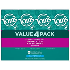 Tom'S of Maine Fluoride-Free Antiplaque Whitening Toothpaste, 4.5 Oz., 4 Pk.