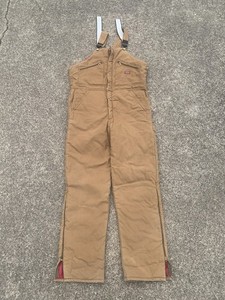 Dickies Brown Cotton Canvas Insulated Work Bib Overalls Men’s 38x40 Long