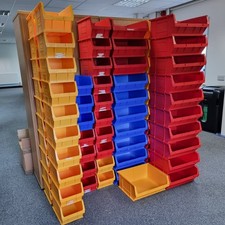 Plastic Storage Bins Barton TC5 TC6 Stackable Boxes Red Blue Yellow Garage Bins