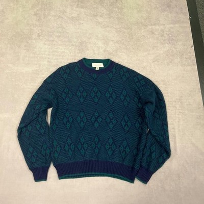 Vintage Strickpullover Abstrakt Gemustert Opa Strickpullover Herren L
