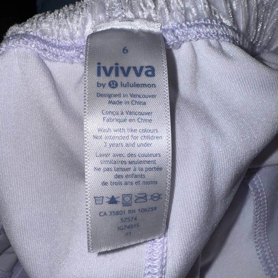Pantalones cortos de bolsillo ivivva by lululemon talla 6 niñas terciopelo aplastado blanco Foto 3 de 4