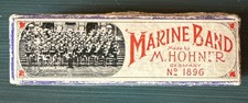 Vintage M. Hohner Marine Band Harmonica No. 1896 Key Of B Original Box Germany