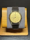 Vintage SEIKO "5C20-6000" Analog Alarm Quartz Watch Leather Band MADE IN JAPAN