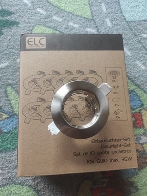 10x ELC Spot Einbauspots gebürstet 60mm Downlight