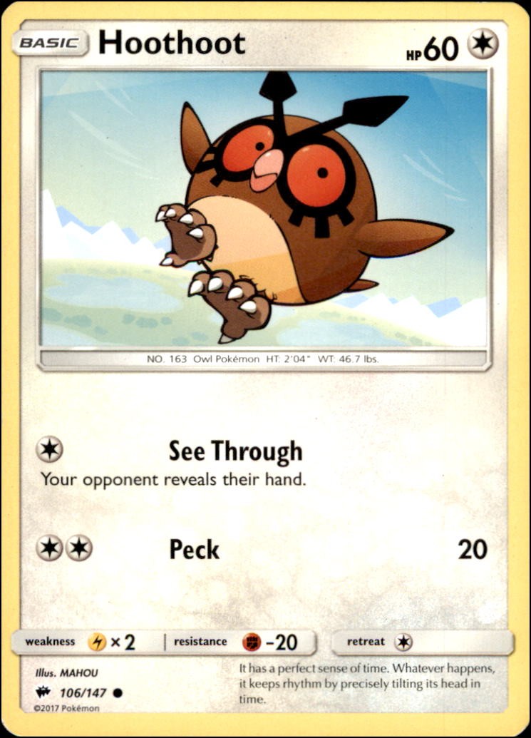 Pokemon - Hoothoot #106/147 - BUS Common