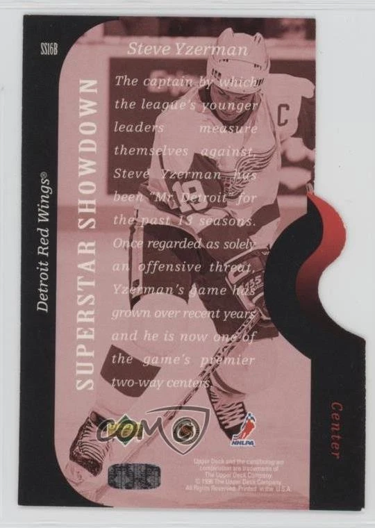 1996-97 Upper Deck Superstar Showdown Steve Yzerman #SS16B HOF - Image 2 of 2