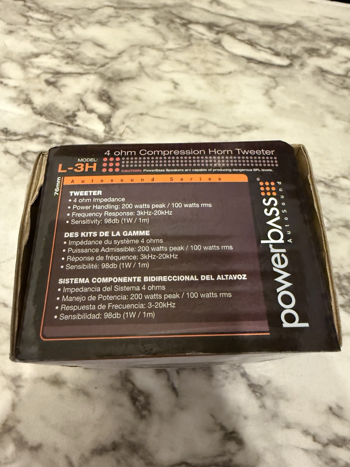 PowerBass L-3H AutoSound Series 3" 4-Ohm Compression Horn Tweeter - 100W RMS