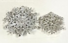 Silver Tone Blue & Clear Rhinestone Snowflake Brooch Lot 34.2g — photo 2
