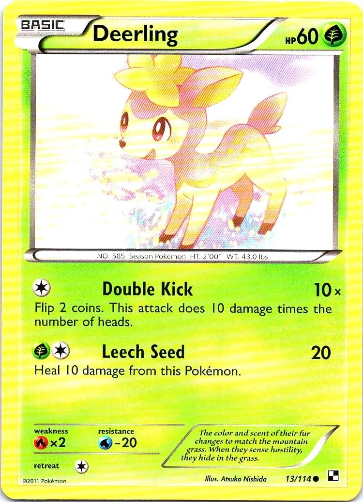 Deerling 13/114 Common Black & White Pokemon Near Mint
