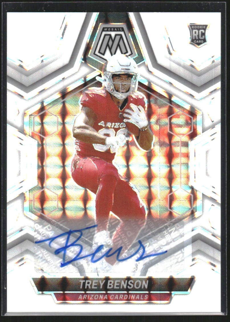 2024 Panini Mosaic Rookie Autographs Mosaic White #360 Trey Benson /25