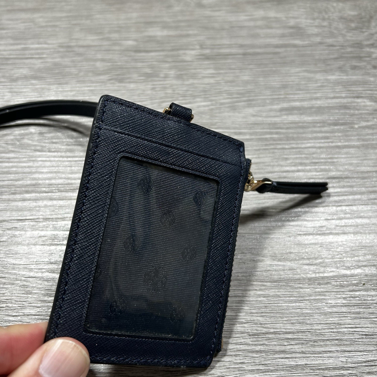 TORY BURCH Emerson Lanyard Luggage Saffiano Leather ID/Credit Card Holder Black thumbnail 4