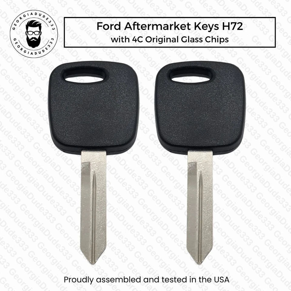 (2) Replacement H72 Transponder Chip Keys For 1996-1999 Ford Taurus - Imagem 2 de 4