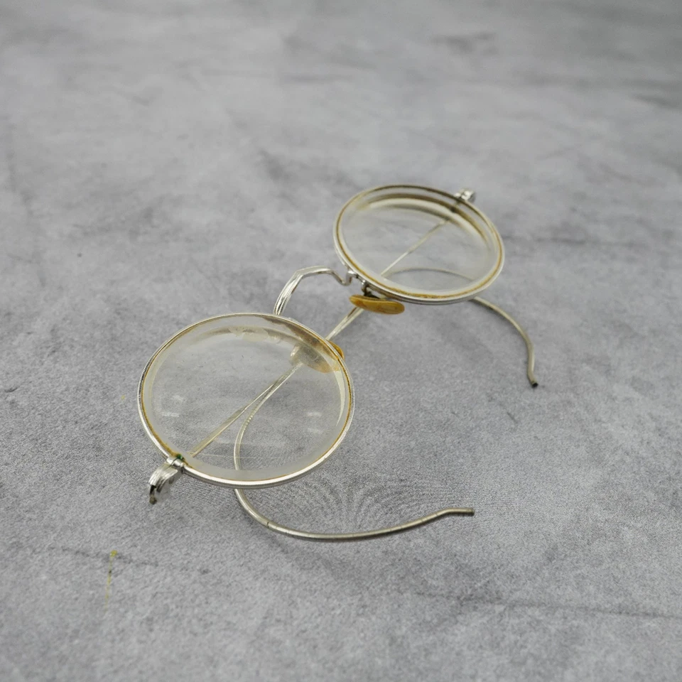 VINTAGE antique USA Glasses 12K GOLD FILLED Bridge & 1/10 12k GF Frames, case - Image 3 of 4