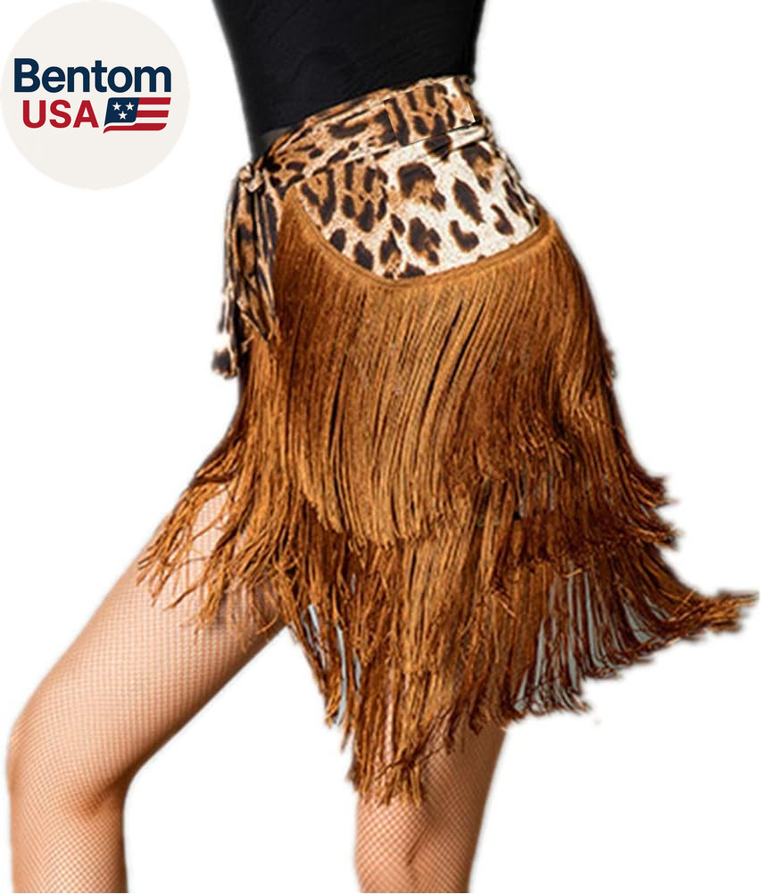 Para mujeres Faldas de Baile Salón Baile Latino Vestido Tango Baile Falda Delantal Borla S