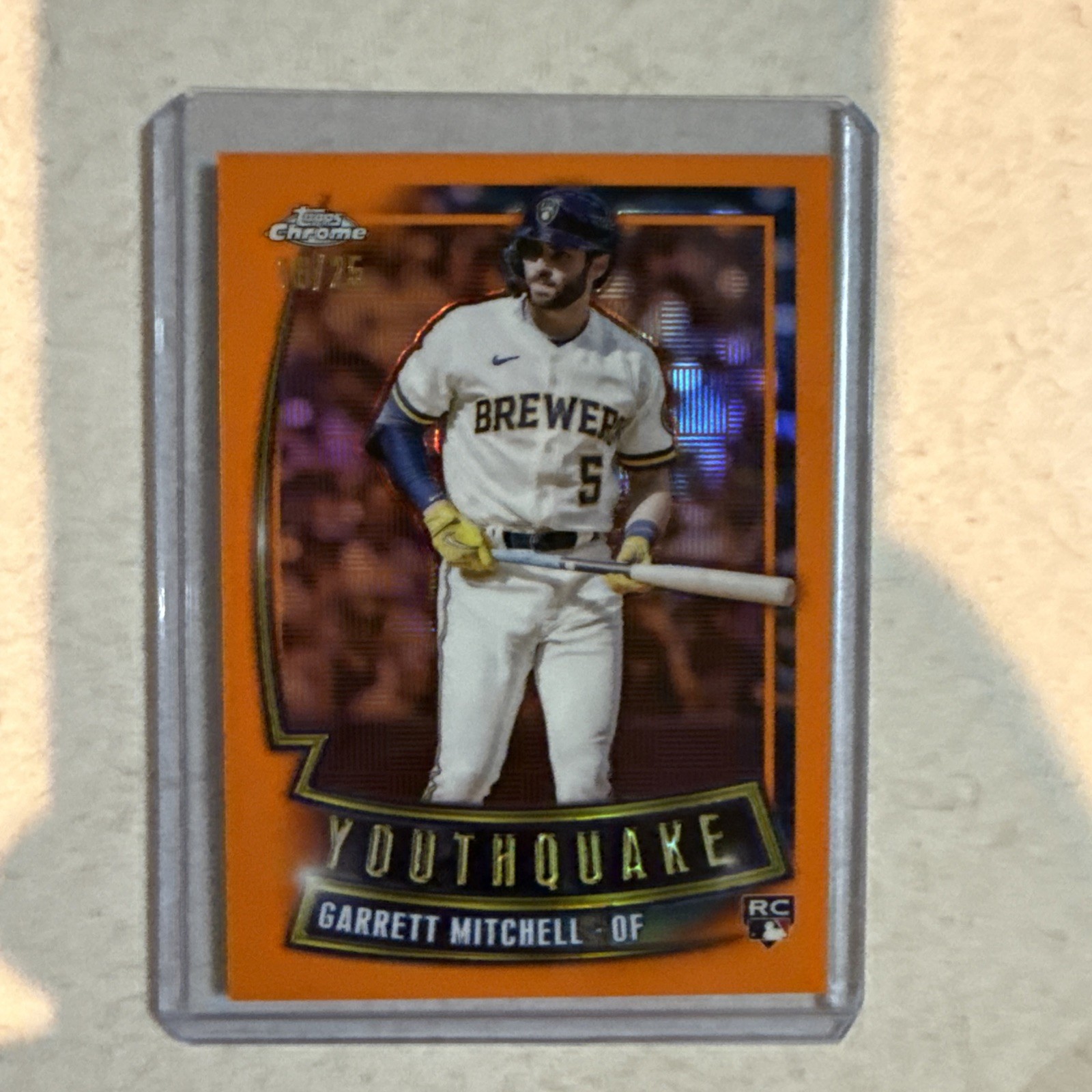 2023 Topps Chrome - Youthquake Garrett Mitchell #YQ-39 Orange Refractor /25 (RC)
