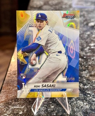 2025 Bowman's Best ROKI SASAKI RC #/50 GOLD LAVA REFRACTOR Dodgers Rookie 18