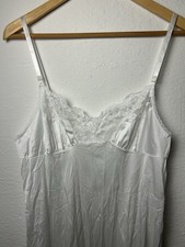 vintage women  s Vassarette floral lace white sleepwear slip dress
