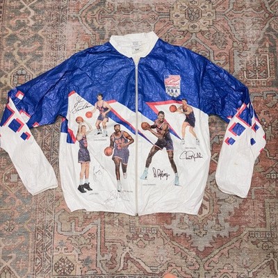 1992 Olympic Dream Team Tyvek Jacket Mens Small Kelloggs USA Made NBA Vintage