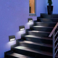 2*6 LED Solar Powered Fence Wall Lights Garden Lamp Step Path Decking Outdoor UK