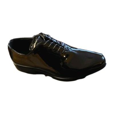 Men's La Milano Bernardino Black Faux Patent Tuxedo Formal Oxford Shoes Wide/EEE