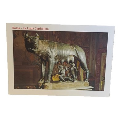 Postcard Italy Rome Lupa Capitolina She-Wolf Romulus Remus Statue Souvenir