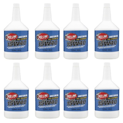 Red Line Oil Full Synthetic 15W40 Diesel Motor Oil 1 Quart Bottles Pack of 8