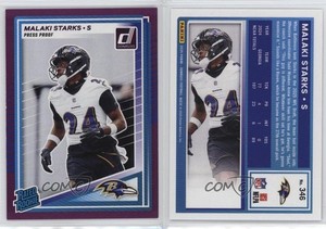 2025 Panini Donruss Rated Press Proof Purple Malaki Starks #346 Rookie RC