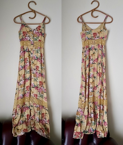 LILLY LOVES | Lacy / Floral Fit & Flare Maxi Dress.