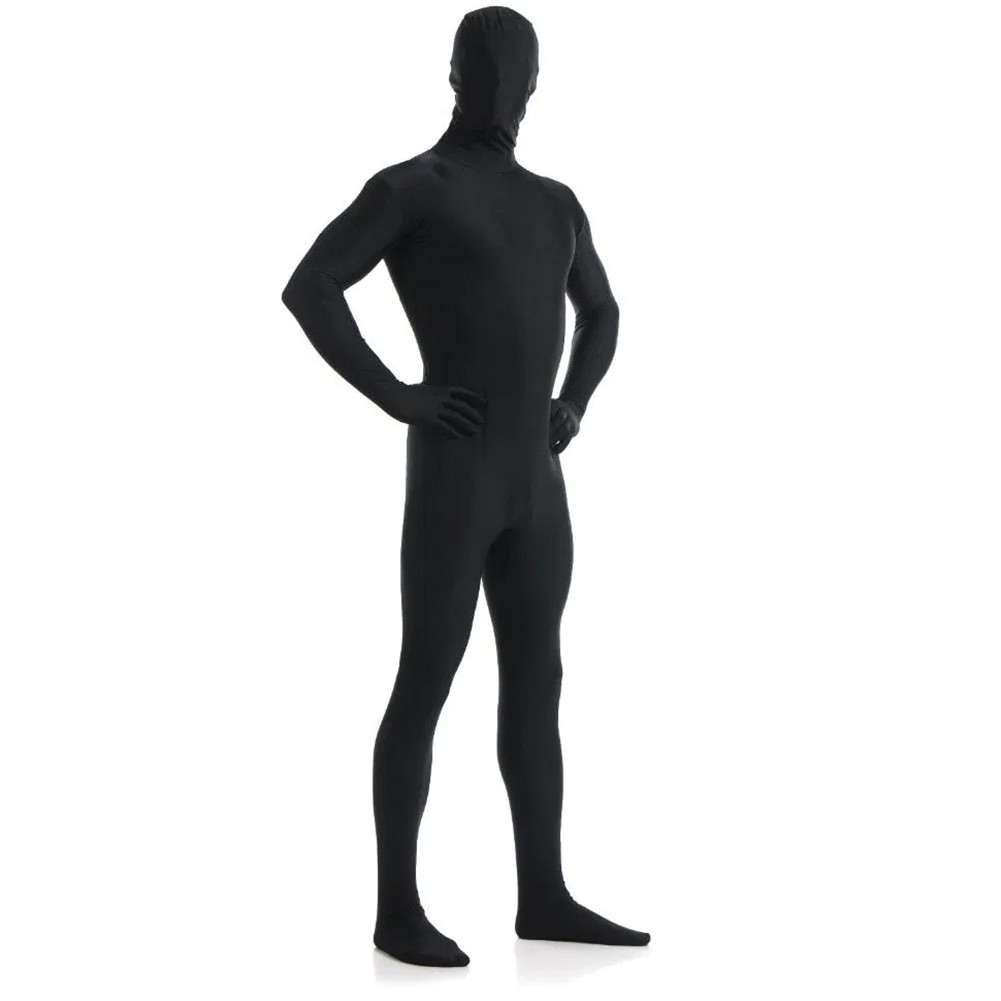 AltSkin ZENTAI SUIT - FULL BODY COSTUME - BLACK ZIPPERED