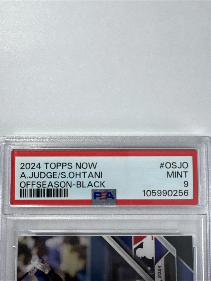 2024 Topps Now - Off-Season Aaron Judge, Shohei Ohtani #OS-JO Black 58/99 PSA 9 - Image 2 of 3