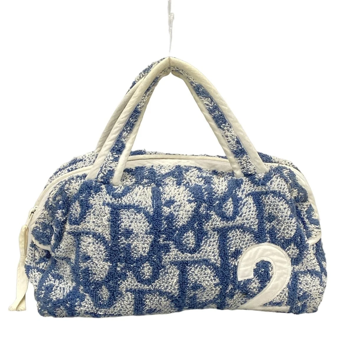 Auth DIOR/ChristianDior Trotteur   Sac à main pile blanc marine